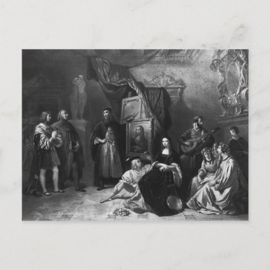 Carte Postale Leonardo da Vinci peint la Gioconda (Devant)