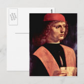 Carte Postale Leonardo da Vinci - Portrait d'un musicien (Devant / Derrière)