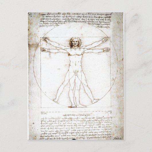 Carte Postale Leonardo da Vinci récapitulatif : Les proportions (Devant)