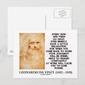 Carte Postale Leonardo da Vinci Relaxation Travail Jugement Pouv (Devant / Derrière)