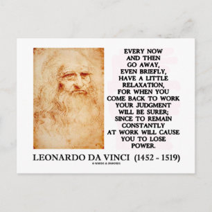 Carte Postale Leonardo da Vinci Relaxation Travail Jugement Pouv