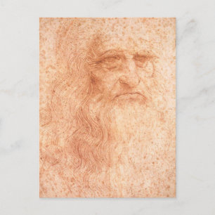 Carte Postale Leonardo da Vinci Self Portrait Red Chalk