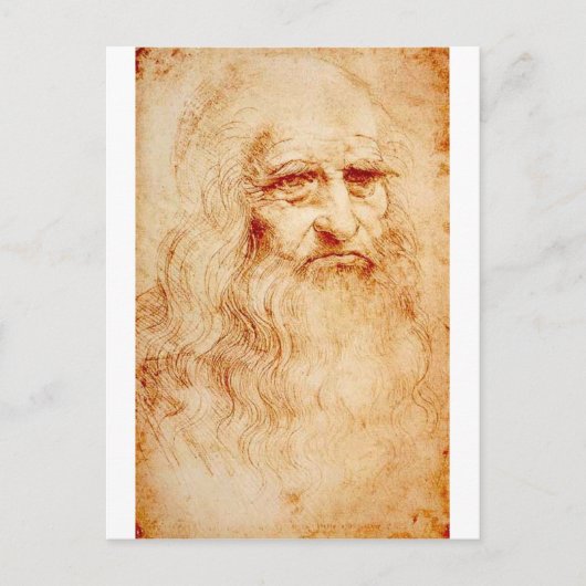 Carte Postale Leonardo da Vinci, soi-disant autoportrait. (Devant)
