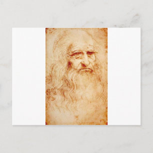 Carte Postale Leonardo da Vinci, soi-disant autoportrait.