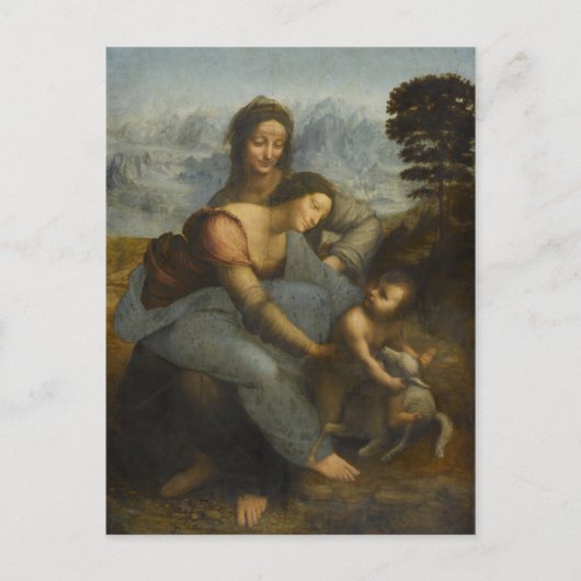 Carte Postale Leonardo Da Vinci - Vierge Et Enfant Avec Saint (Devant)