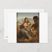 Carte Postale Leonardo Vinci - La Vierge et l'Enfant avec Sainte (Devant / Derrière)