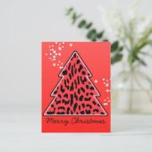 Carte postale Leopard cheetah Christmas Tree (Debout devant)