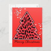 Carte postale Leopard cheetah Christmas Tree (Devant / Derrière)