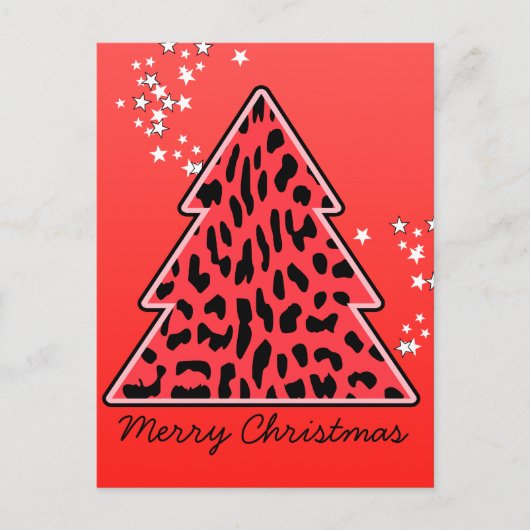 Carte postale Leopard cheetah Christmas Tree (Devant)