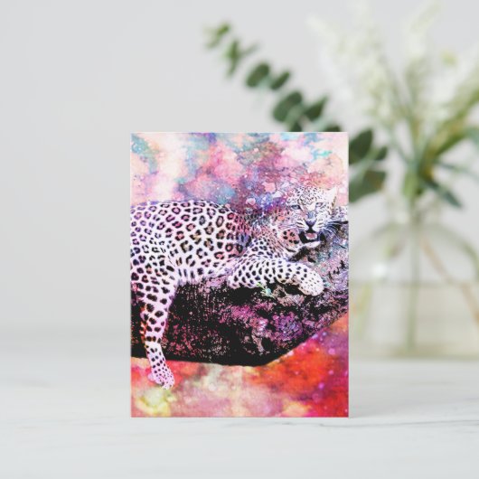 CARTE POSTALE LEOPARD DANS L'ARBRE (Debout devant)