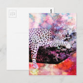 CARTE POSTALE LEOPARD DANS L'ARBRE (Devant / Derrière)