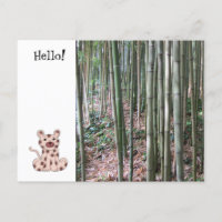 Léopard de dessin animé et forêt de bambou
