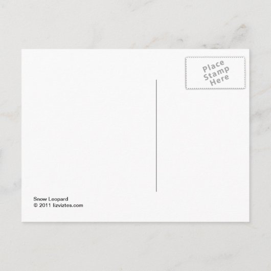Carte postale léopard des neiges (Dos)