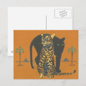 Carte Postale Leopard et Panther (Devant / Derrière)