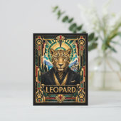 Carte Postale Léopard, faune Art déco (Debout devant)