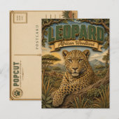 Carte Postale Léopard Forêt Africaine POPCUT (Devant / Derrière)