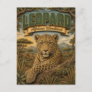 Carte Postale Léopard Forêt Africaine POPCUT