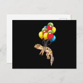 Carte Postale Leopard Gecko Avec Balloons Cadeau (Devant / Derrière)