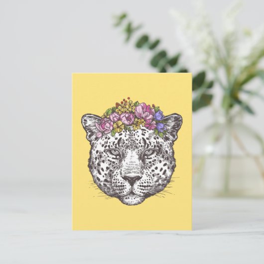 Carte Postale Leopard Hippie Chic (Debout devant)