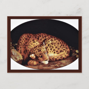 Carte Postale Leopard Oval Par Stubbs George