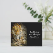 Carte postale Leopard "Pensées sauvages" au repos (Debout devant)