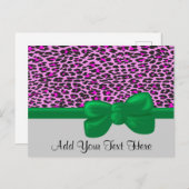 Carte Postale Léopard Print, Léopard Spots, Rose Léopard (Devant / Derrière)