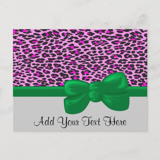 Carte Postale Léopard Print, Léopard Spots, Rose Léopard (Devant)