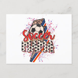 Carte Postale Leopard Soccer Mama Éclair Bolt Sport Maman Mothe