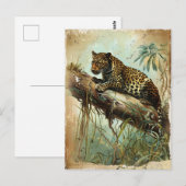 Carte Postale Leopard Vintage (Devant / Derrière)