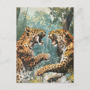 Carte Postale Leopard Vintage