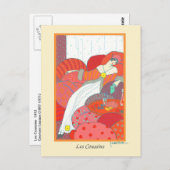 Carte Postale Lepape Fine Art Déco Mode Les Coussins (Devant / Derrière)