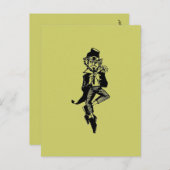 Carte Postale Leprechaun avec Flûte (Devant / Derrière)