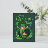 Carte postale Leprechaun de la Saint Patrick (Debout devant)
