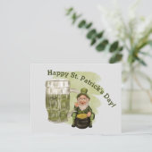 Carte Postale Leprechaun et Green Beer St. Patrick's Day (Debout devant)