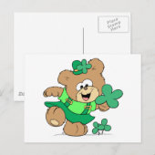 Carte Postale Leprechaun Fille Teddy Ours (Devant / Derrière)