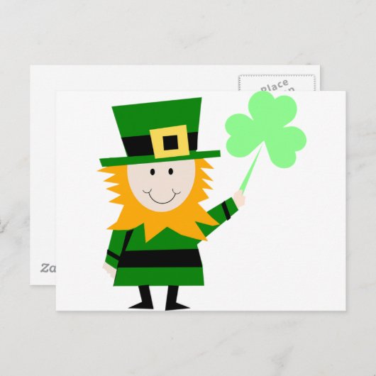 Carte Postale Leprechaun Irish Folklore Fairy Elf Art Joli Amusa (Devant / Derrière)