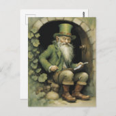 Carte Postale Leprechaun with Shamrocks (Devant / Derrière)