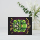 Carte Postale Leprechauns Made Me Do It Skull Shamrock Saint Pat (Debout devant)