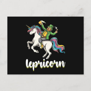 Carte Postale Lepricorn Leprechaun Unicorn St Patrick's Day