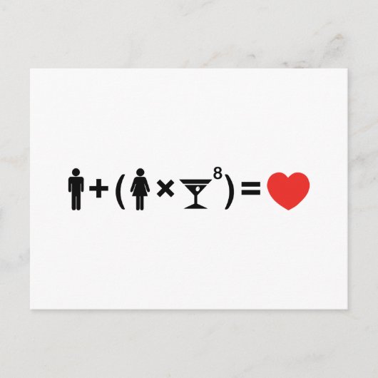 Carte Postale L'équation d'amour pour les femmes (Devant)