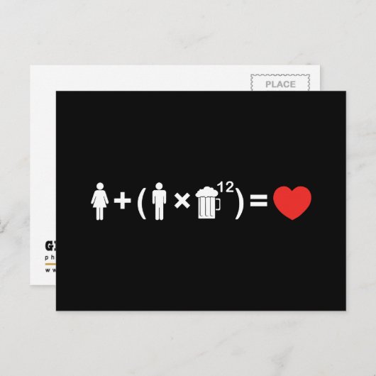 Carte Postale L'équation d'amour pour les hommes (Devant / Derrière)