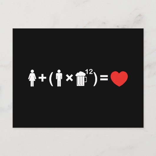 Carte Postale L'équation d'amour pour les hommes (Devant)