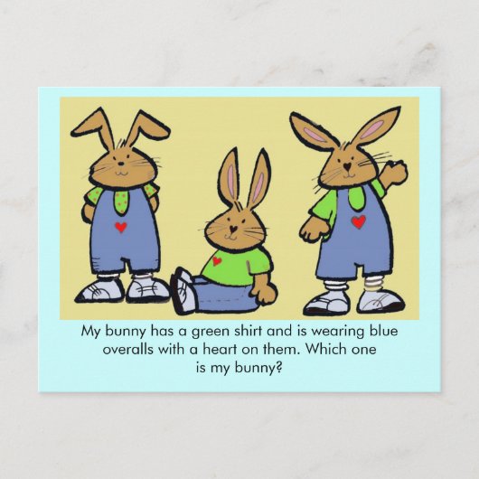Carte Postale Lequel est mon lapin ? (Devant)