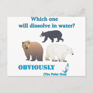 Carte Postale Lequel va se dissoudre dans l'eau Polar Chimie