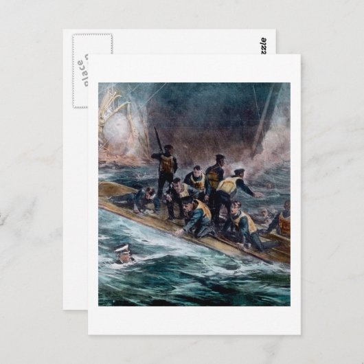 Carte Postale L'équipage Titanic du SGR s'échappe des puits de B (Devant / Derrière)