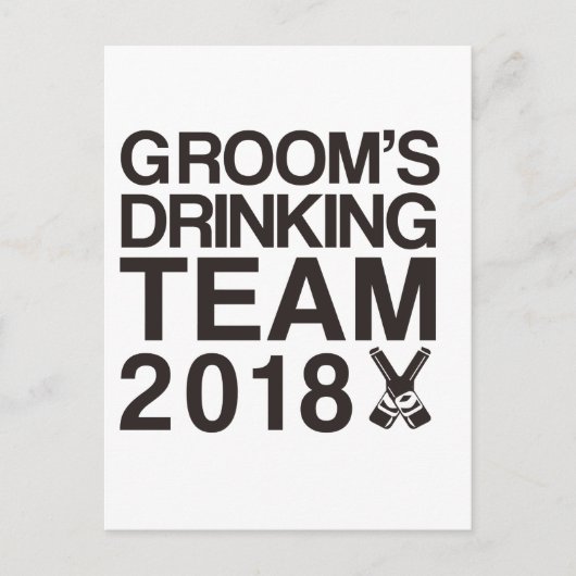 Carte Postale L'équipe de boisson de Groom 2018 (Devant)