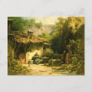 Carte Postale L'ermite au tricot - Spitzweg