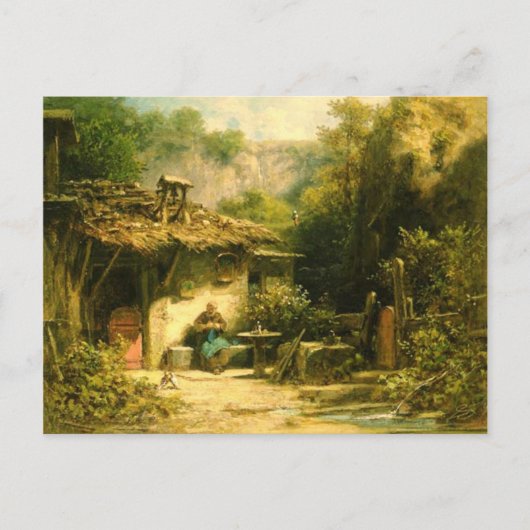Carte Postale L'ermite au tricot - Spitzweg (Devant)
