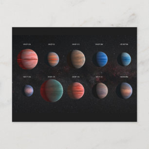 Carte Postale Les 10 exoplanètes Wasp de type Jupiter chaud