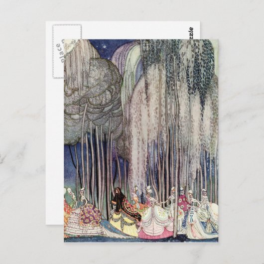 Carte Postale Les 12 princesses dansantes dans la forêt par Niel (Devant / Derrière)